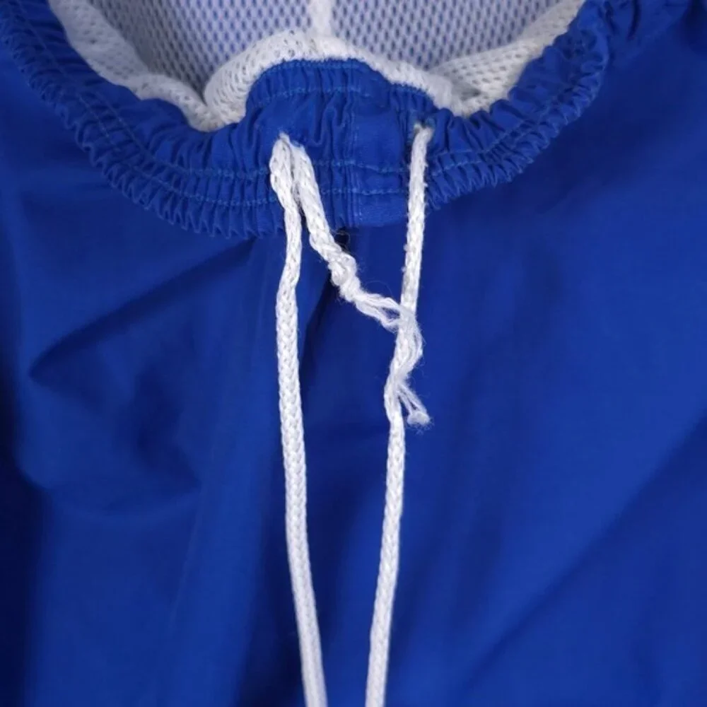 NIKE TEAM Vintage Track Pants XL Blue Ankle Zip‎ Snap White Stripe 90's Straight